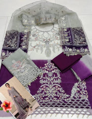 FABRIC ORGANZA Suit With Malai crap Trouser