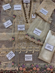 MARIA.B SEMI STITCHED Shirt: Semi Stitched Organza - Dupatta: Organza - Trouser: Net