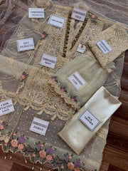 MARIA.B SEMI STITCHED Shirt: Semi Stitched Organza - Dupatta: Organza - Trouser: Net